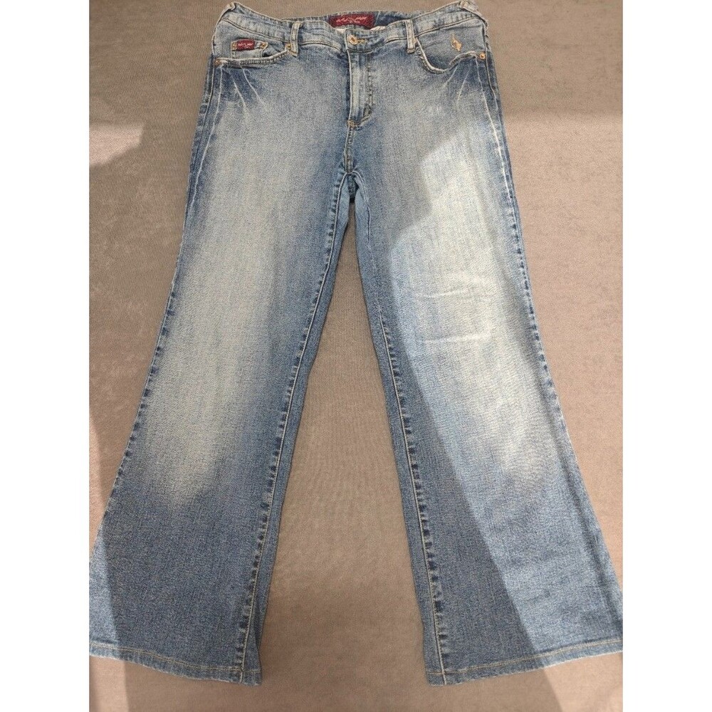 Baby Phat Women’s Size 18 Blue Jeans Bootcut Flare Embroidered Y2K Denim